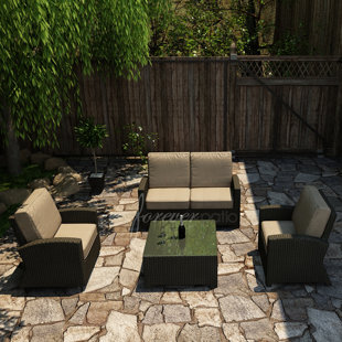 FOREVER PATIO Barbados 4 Piece Sofa Seating Group with Sunbrella Cushions