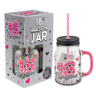 THE PARTY AISLE 18th Birthday 500ml Glass Mason Jar