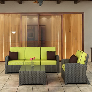 FOREVER PATIO Barbados 3 Piece Sofa Seating Group with Sunbrella Cushions