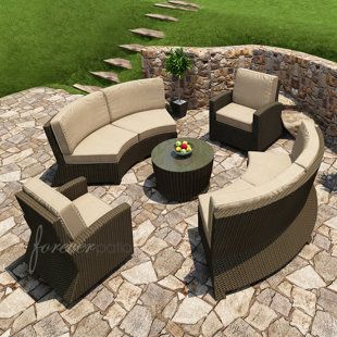 FOREVER PATIO Barbados 5 Piece Sectional Seating Group Sunbrella with Cushions