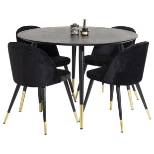 VENTURE DESIGN Esstischgruppe mit 4 Stühlen