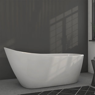 CAMBRIDGE PLUMBING 59.75'' x 28'' Freestanding Soaking Acrylic Bathtub