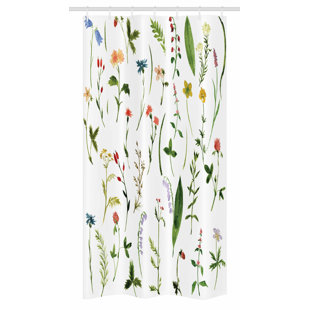 EAST URBAN HOME Floral Shower Curtain with Hooks Included