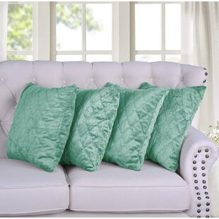 SERENTA Quilted Micromink Square Pillow Cover (Set of 4)