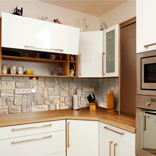 DUNDEE DECO Falkirk 3D 38" W x 19" L Vinyl Wall Paneling in Beige