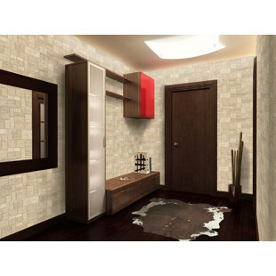 DUNDEE DECO Falkirk 3D 38" W x 19" L Vinyl Wall Paneling in Beige