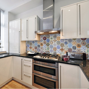 DUNDEE DECO Falkirk 3D 38" W x 19" L Vinyl Wall Paneling in Blue/Beige