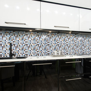 DUNDEE DECO Falkirk 3D 38" W x 19" L Vinyl Wall Paneling in Blue/Brown