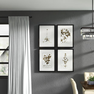 GREYLEIGH™ Michal " Sepia Tone Botanical " 4 - Pieces