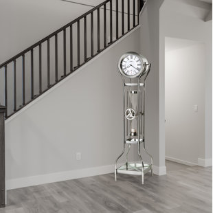 HOWARD MILLER® Hourglass II 77.75'' H Metal Floor Clock with Adjustable Chime Volume