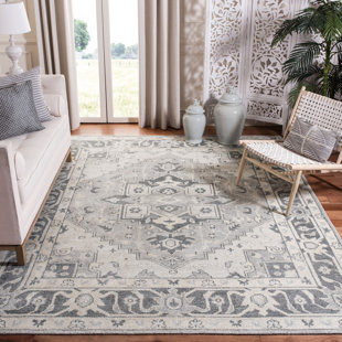 ONE ALLIUM WAY® Yanis Handmade Hand-Knotted Viscose Gray Rug