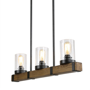LONGSHORE TIDES Deemer 3 - Light Wood Dimmable Geometric Chandelier