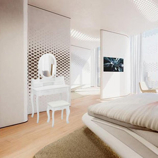 ROSDORF PARK Lilith Vanity Set with Stool and Mirror