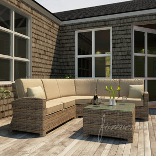 FOREVER PATIO Cypress 4 Piece Sectional Seating Group with Sunbrella Cushions