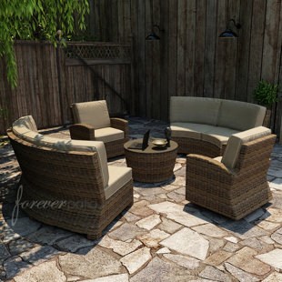 FOREVER PATIO Cypress 5 Piece Sectional Seating Group with Sunbrella Cushions