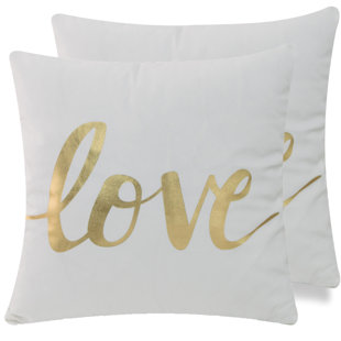 PETERBOROUGH HOME Christmas Gold And Silver Microsuede Pillow Cover (Set of 2)