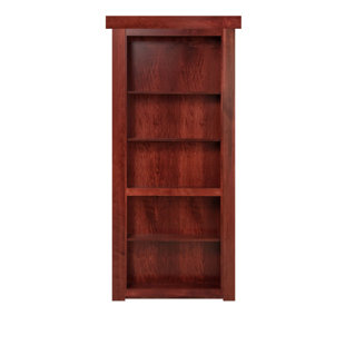 MURPHY DOOR INC. Murphy Door - Secret Bookcase Hidden Door, Flush Mount, Solid Cherry (MDF) Veneer Manufactured Wood