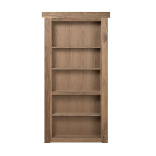 MURPHY DOOR INC. Murphy Door - Secret Bookcase Hidden Door, Flush Mount, Solid Walnut (MDF) Veneer Manufactured Wood