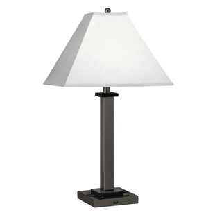 MEDALLION LIGHTING Gunmetal Square Post Metal USB Table Lamp