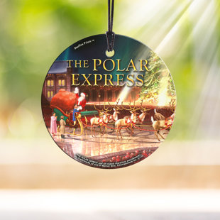 TREND SETTERS Polar Express (Sleigh) Starfire Prints Hanging Glass Decoration