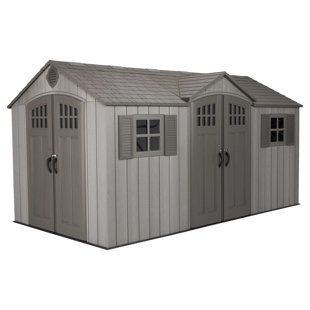 Lifetime 15 Ft. x 8 Ft. High-Density Polyethylene (Plastic) Outdoor Storage Shed with Steel-Reinforced Construction