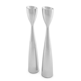 NAMBÉ Nambe Vida Candlestick Pair (Set of 2)