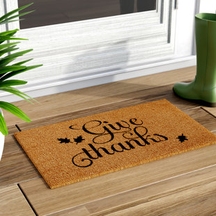 THE HOLIDAY AISLE® Ayvian Give Thanks Non-Slip Outdoor Door Mat