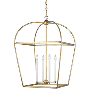 ONE ALLIUM WAY® Christinia 4 - Light Dimmable Lantern Geometric Chandelier