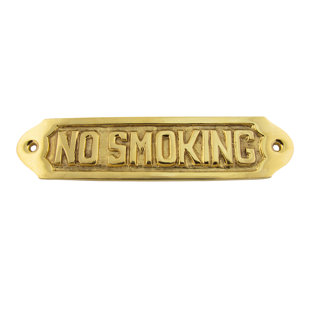 TREASURE GURUS Solid Brass Ships No Smoking Door Sign Maritime Plaque