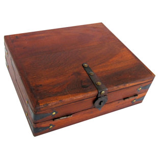 BREAKWATER BAY Atkin Wood Folding Travel Writing Supplies Organizer