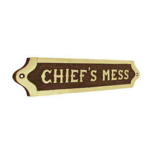 TREASURE GURUS Chiefs Mess Brass Door Sign Maritime Ships Plaque