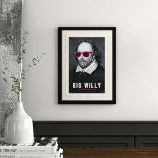 HAPPY LARRY Big Willy - William Shakespeare Framed Graphic Art Print