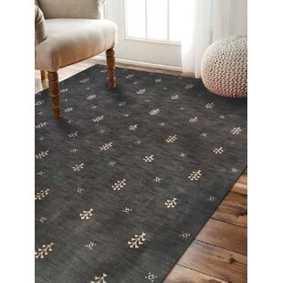 FOUNDRY SELECT Anley HAND KNOTTED LOOM WOOL ECO-FRIENDLY AREA RUGS - Charcoal & White Color | Contemporary Design