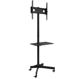 Mount-It! Adjustable Mobile TV Cart | Wheeled Flat Screen TV Stand | Fits Displays 23 to 55 in.