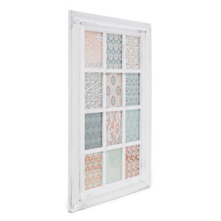 OPHELIA & CO. Kiera Grace Alice Collage Ayon Frame, Durable Picture Frame with 12 Frames, Holds Twelve 4" x 6" Photos, Wall Mount Photo Frame, Distressed Rustic Country Window Design, 18" x 30"