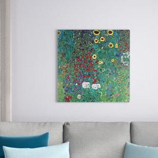 EAST URBAN HOME Gerahmtes Holzbild Bauerngarten mit Kruzifix 2 von Gustav Klimt