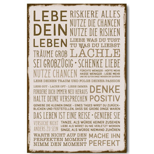 HAPPY LARRY Typografische Kunst "Positiv denken und dein Leben leben"