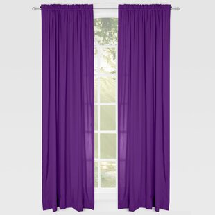 Learning Linens Solid Semi-Sheer Rod Pocket Single Curtain Panel