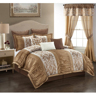 NANSHING AMERICA, INC Liberty Gold Microfiber 7 Piece Comforter Set