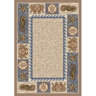 MILLIKEN Sea Life Sandstone Nautical Beach Area Rug