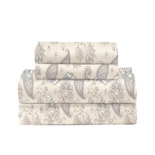 FEATHER & STITCH NY 100% Cotton Paisley Sheet Set