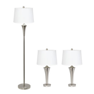 ALL THE RAGES INC. 27'' Floor Lamp Floor & Table Lamp Set