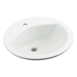 STERLING BY KOHLER Modesto Ceramic Circular Drop-In Bathroom Sink