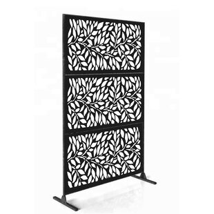 E-JOY Laser Cut Metal Privacy Screen Fence, Decorative Outdoor Divider