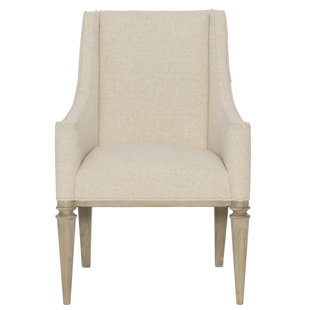 BERNHARDT Santa Barbara Upholstered Wingback Arm Chair in Ivory