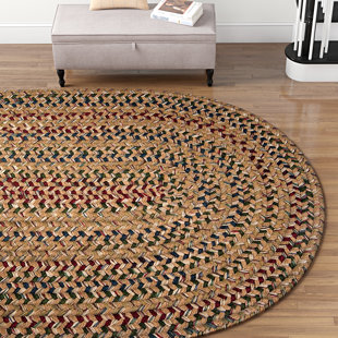LANGLEY STREET® Entwistle Geometric Braided Gold Area Rug