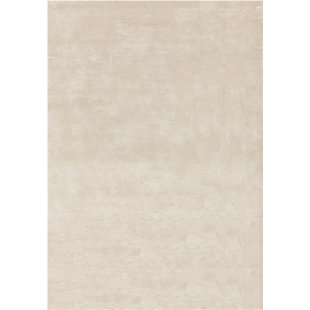 MERCER41 Solid Colour Beige Area Rug
