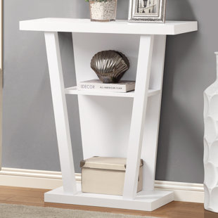 EBERN DESIGNS Corvin Accent Table, Console, Entryway, Narrow, Sofa, Living Room, Bedroom, Laminate, White, Contemporary