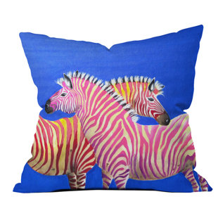 DENY DESIGNS Clara Nilles Diva Zebras Outdoor Throw Pillow