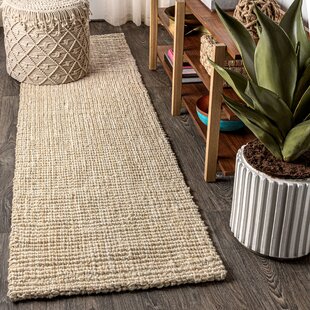 DAKOTA FIELDS Ehmann Chunky Hand-Braided Ivory Area Rug